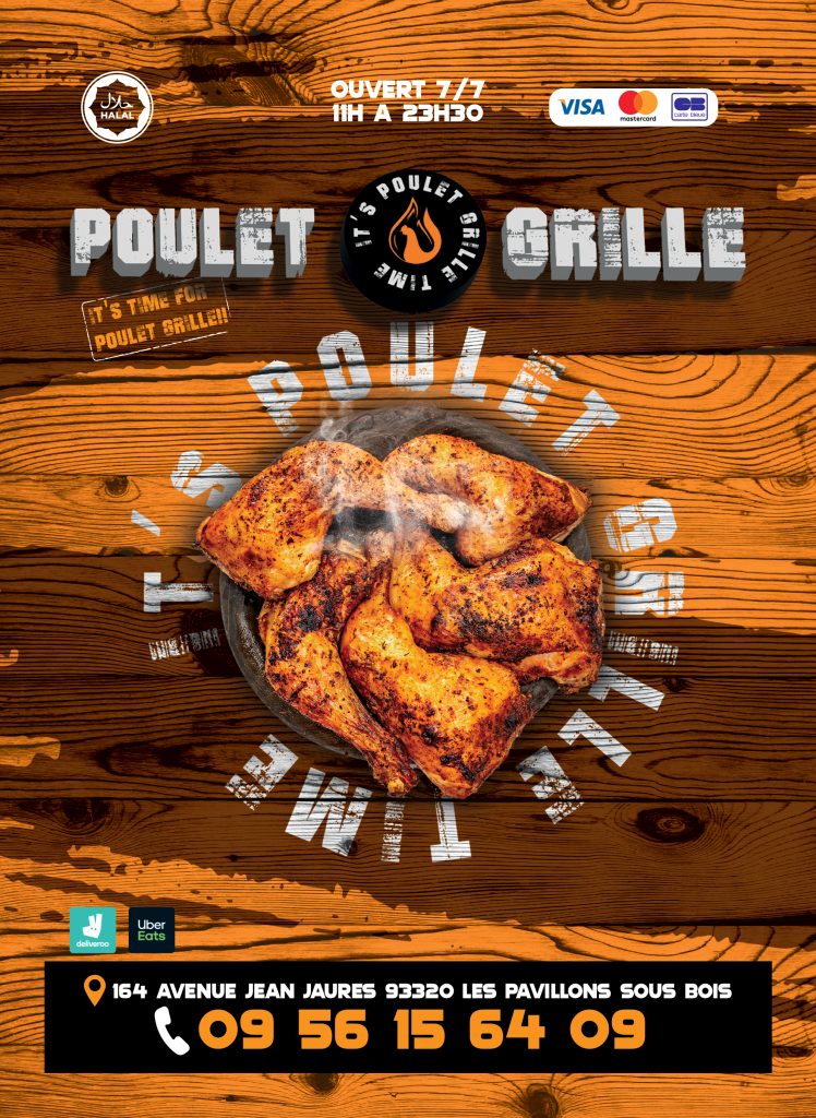 Flyer pour le restaurant It's poulet grillé time